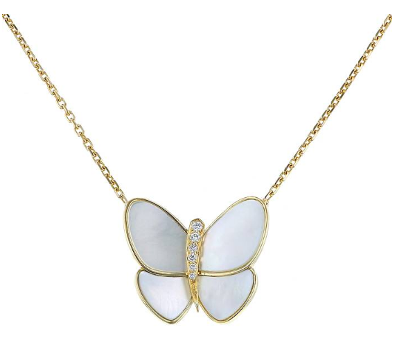 Loco BUTTERFLY GOLD MOP DIAMOND NECKLACE