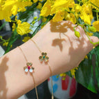 Loco FRIVOLE GOLD FLOWER PINK MALACHITE BRACELET