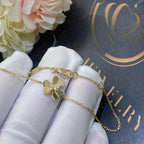 Loco FRIVOLE GOLD FLOWER PINK MALACHITE BRACELET