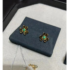 Loco FRIVOLE  FLOWER MALACHITE EARRINGS