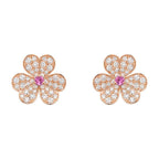 Loco FRIVOLE PINK GOLD FLOWER DIAMOND EARRINGS
