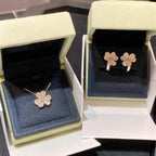Loco FRIVOLE PINK GOLD FLOWER DIAMOND EARRINGS