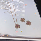 Loco FRIVOLE PINK GOLD FLOWER DIAMOND EARRINGS