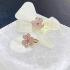 Loco FRIVOLE PINK GOLD FLOWER DIAMOND EARRINGS