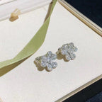 Loco FRIVOLE SILVER FLOWER DIAMOND EARRINGS