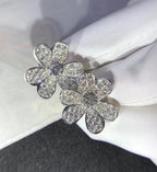 Loco FRIVOLE SILVER FLOWER DIAMOND EARRINGS