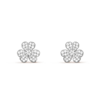 Loco FRIVOLE SILVER FLOWER DIAMOND EARRINGS