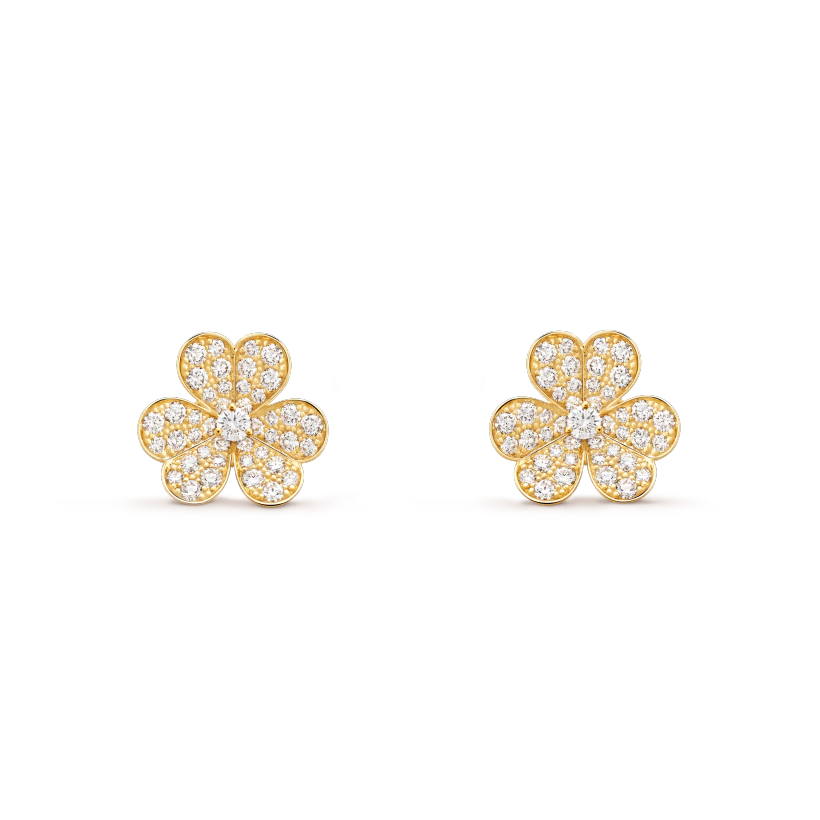 Loco FRIVOLE GOLD FLOWER DIAMOND EARRINGS