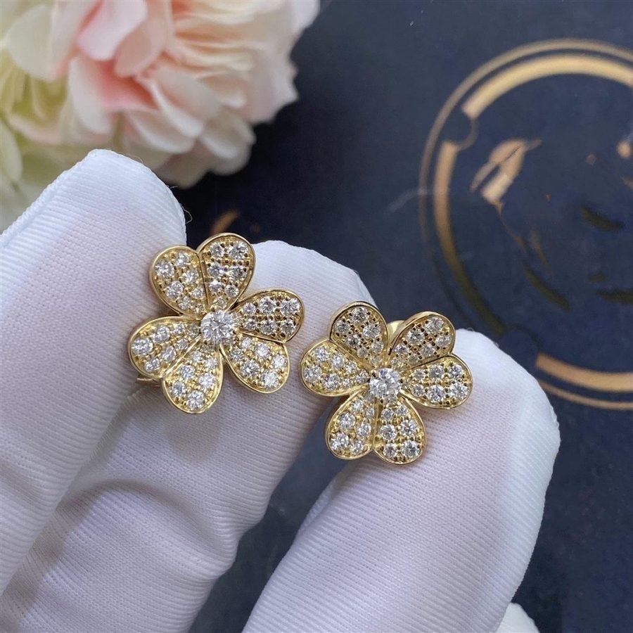 Loco FRIVOLE GOLD FLOWER DIAMOND EARRINGS