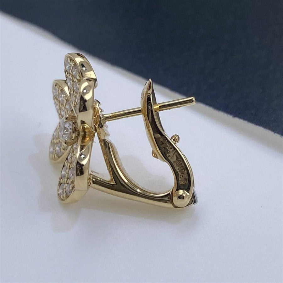 Loco FRIVOLE GOLD FLOWER DIAMOND EARRINGS