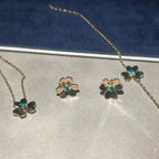 Loco FRIVOLE  FLOWER MALACHITE EARRINGS