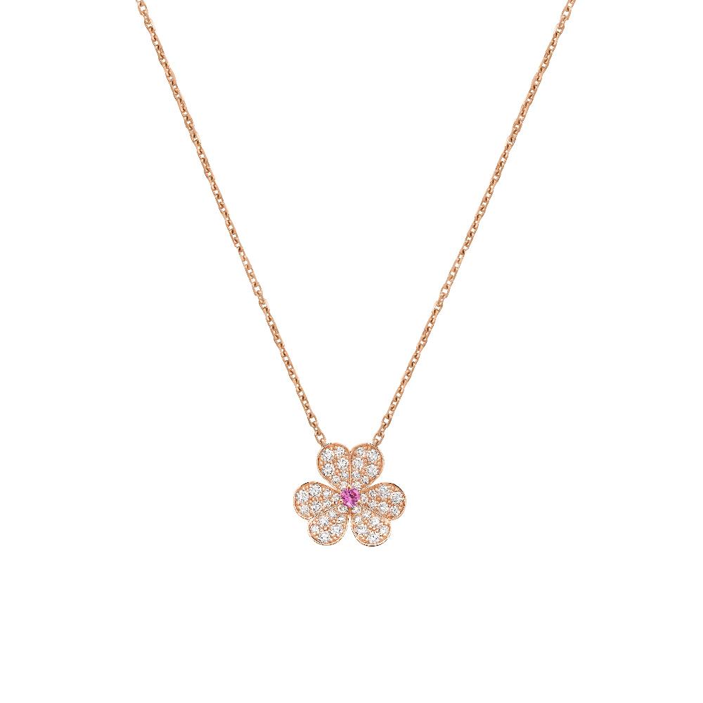 Loco FRIVOLE ROSE GOLD FLOWER DIAMOND NECKLACE