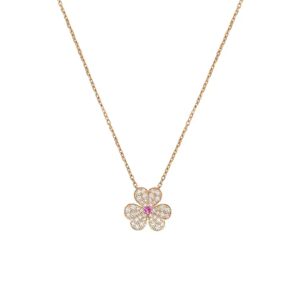 Loco FRIVOLE ROSE GOLD FLOWER DIAMOND NECKLACE