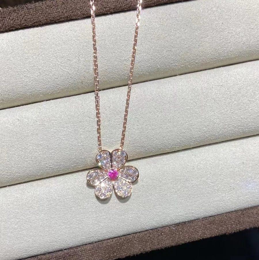 Loco FRIVOLE ROSE GOLD FLOWER DIAMOND NECKLACE