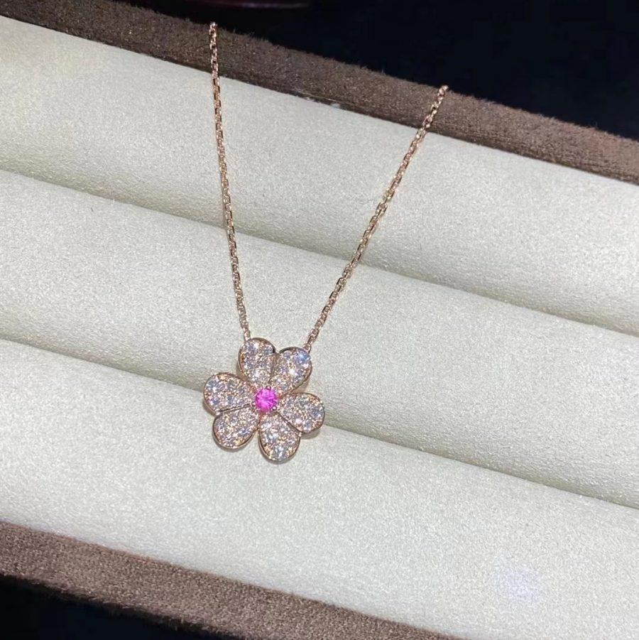 Loco FRIVOLE ROSE GOLD FLOWER DIAMOND NECKLACE