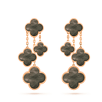 Loco CLOVER EARRINGS DARK MOP 4 MOTIFS ROSE GOLD