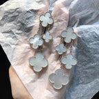Loco CLOVER EARRINGS WHITE MOP 4 MOTIFS SILVER