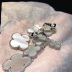 Loco CLOVER EARRINGS WHITE MOP 4 MOTIFS SILVER