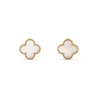 Loco CLOVER MEDIUM 1 MOTIFS  WHITE MOP STUD EARRINGS