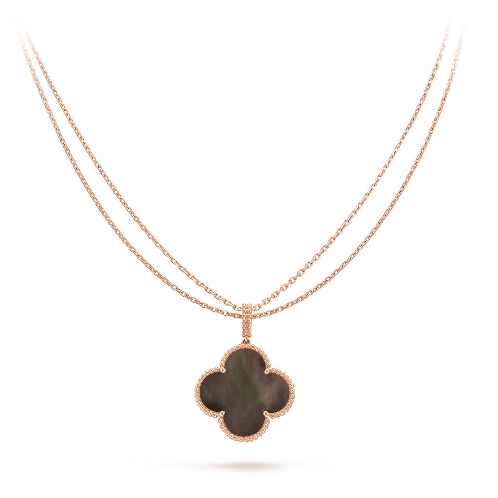 Loco CLOVER 25MM GOLD DARK MOP BIG CLOVER NECKLACE