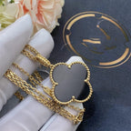 Loco CLOVER 25MM GOLD ONYX BIG CLOVER NECKLACE