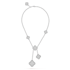Loco CLOVER 5 MOTIFS SILVER DIAMONDS NECKLACE