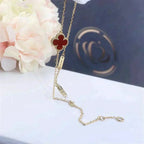 Loco CLOVER  CARNELIAN SINGLE FLOWER BRACELET