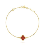 Loco CLOVER  CARNELIAN SINGLE FLOWER BRACELET