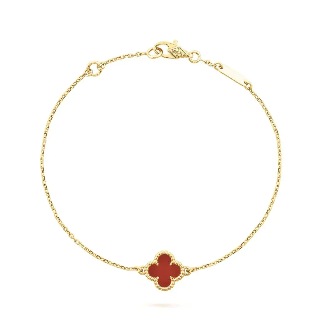 Loco CLOVER  CARNELIAN SINGLE FLOWER BRACELET