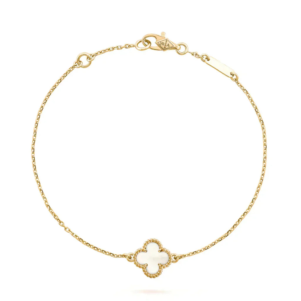 Loco CLOVER WHITE MOP SINGLE FLOWER BRACELET