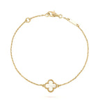 Loco CLOVER WHITE MOP SINGLE FLOWER BRACELET