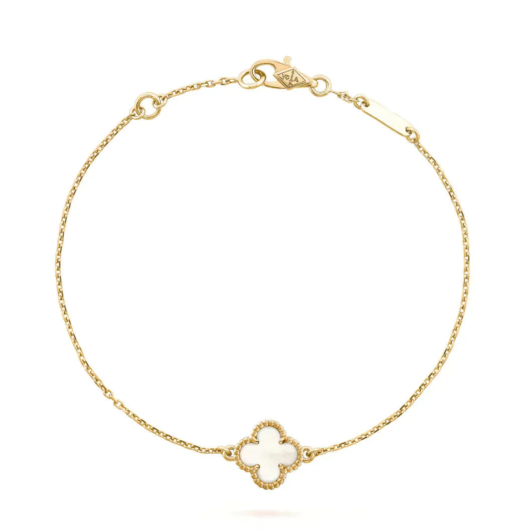 Loco CLOVER WHITE MOP SINGLE FLOWER BRACELET