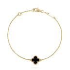 Loco CLOVER ONYX SINGLE FLOWER BRACELET