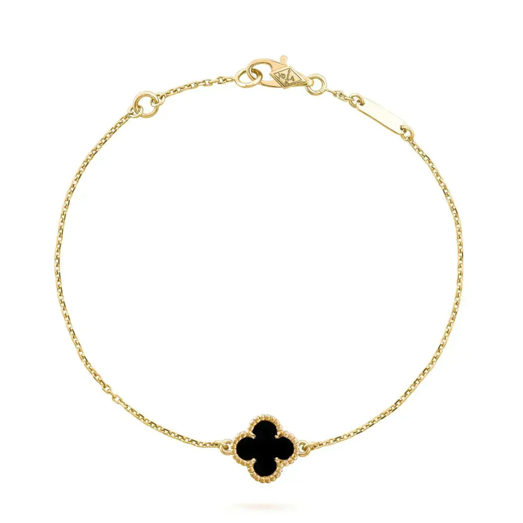 Loco CLOVER ONYX SINGLE FLOWER BRACELET