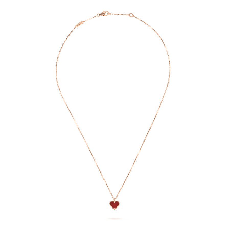 Loco SWEET CLOVER CARNELIAN HEART NECKLACE