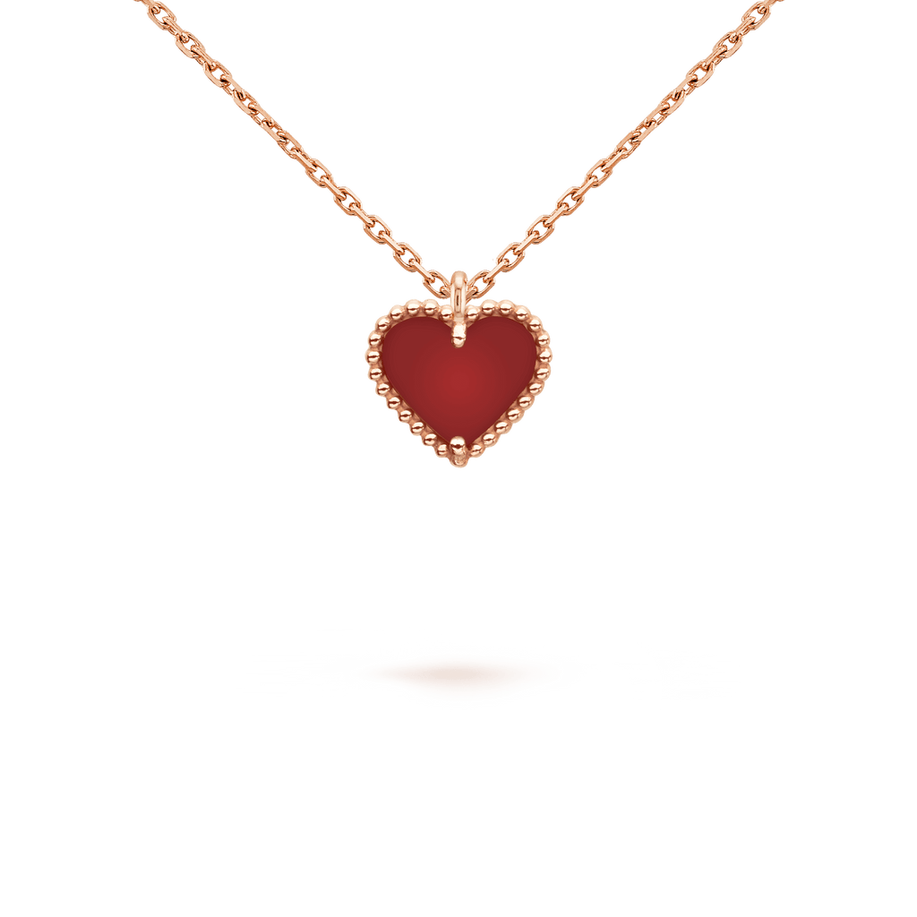 Loco SWEET CLOVER CARNELIAN HEART NECKLACE