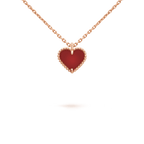 Loco SWEET CLOVER CARNELIAN HEART NECKLACE