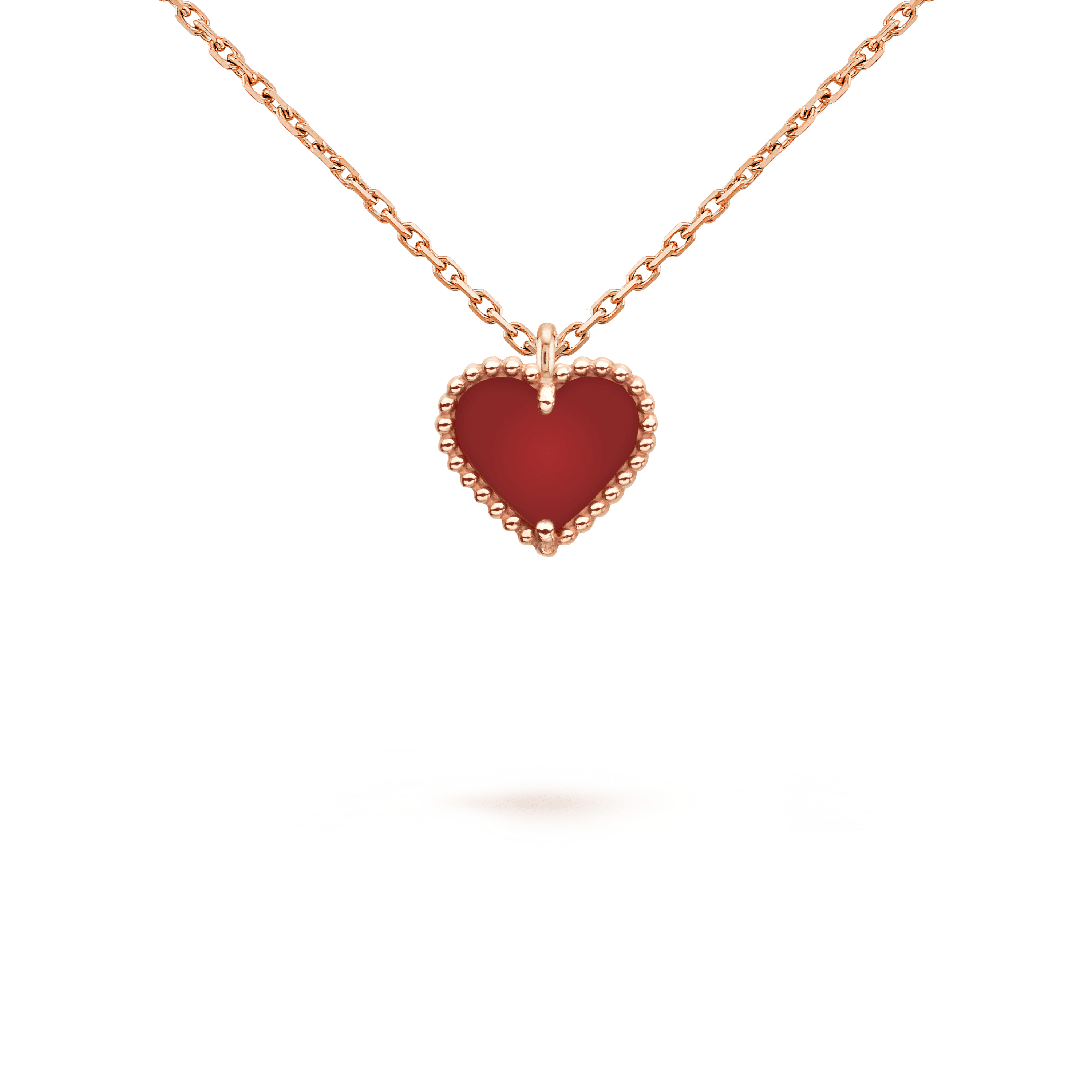 Loco SWEET CLOVER CARNELIAN HEART NECKLACE