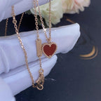 Loco SWEET CLOVER CARNELIAN HEART NECKLACE