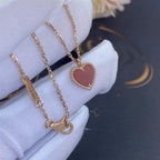 Loco SWEET CLOVER CARNELIAN HEART NECKLACE