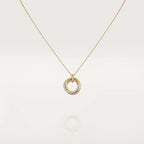 Loco TRINITY NECKLACE SILVER GOLD PINK GOLD DIAMONDS