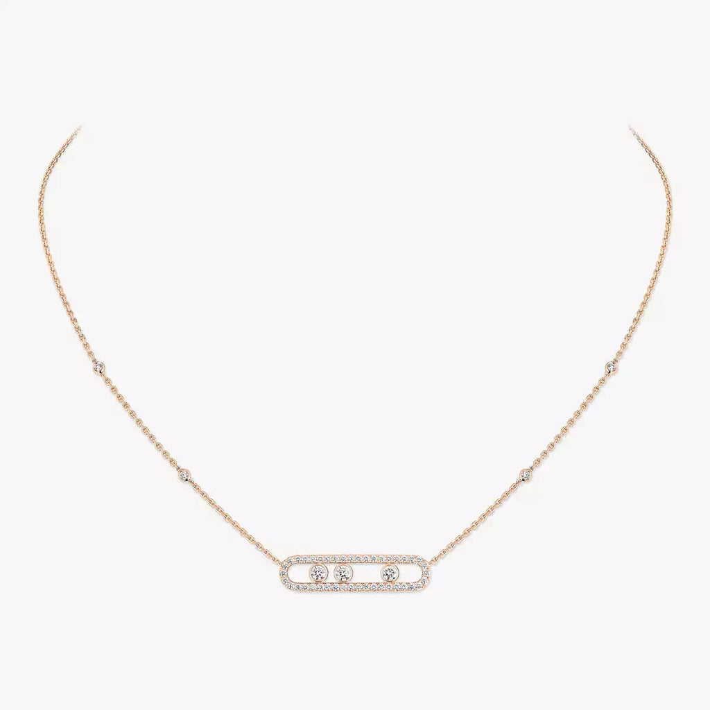 [Loco jewelrys] Move Pave_ Rose Gold Diamond Necklace