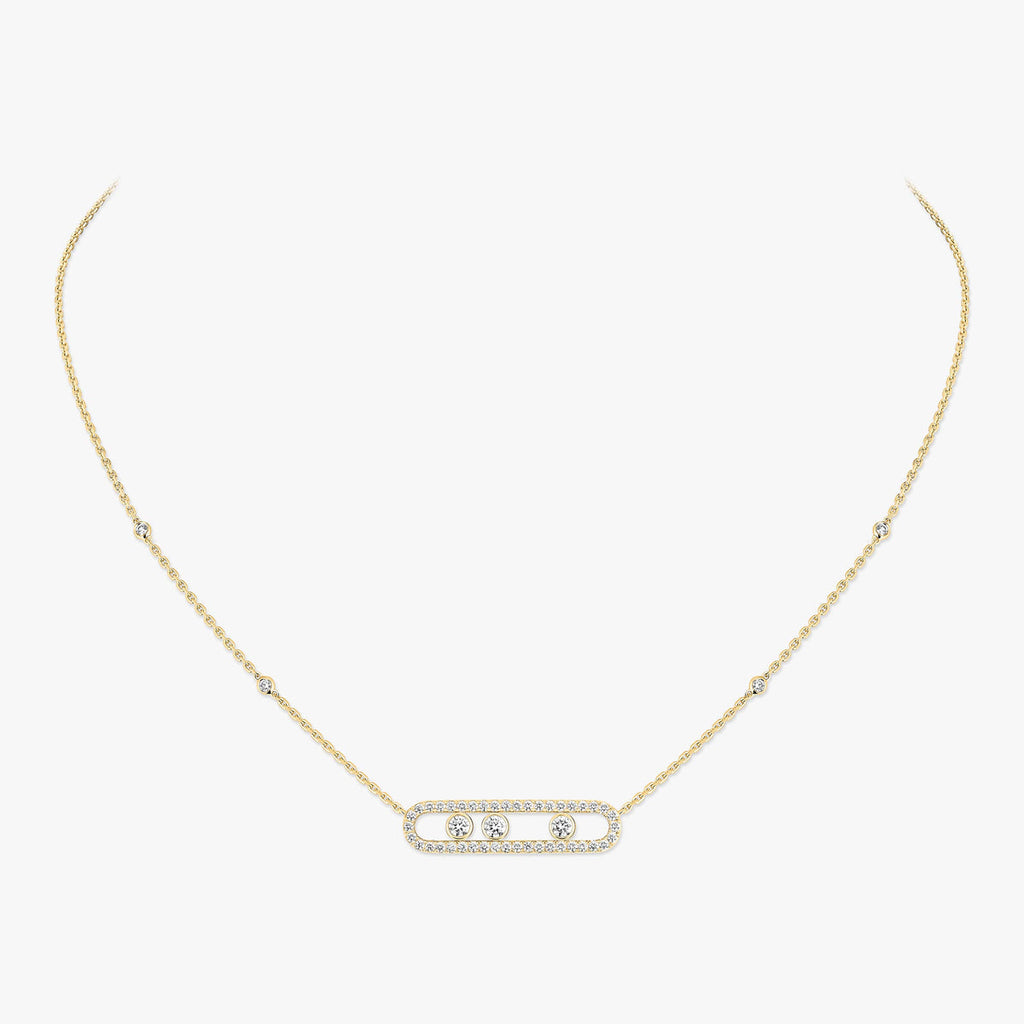 [Loco jewelrys] Move Pave_ Rose Gold Diamond Necklace