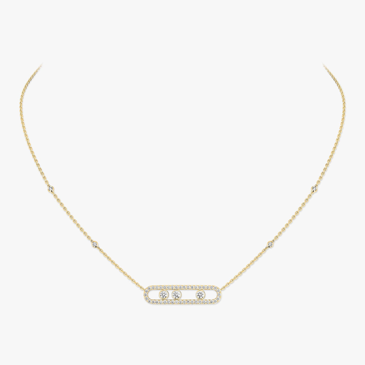[Loco jewelrys] Move Pave_ Rose Gold Diamond Necklace