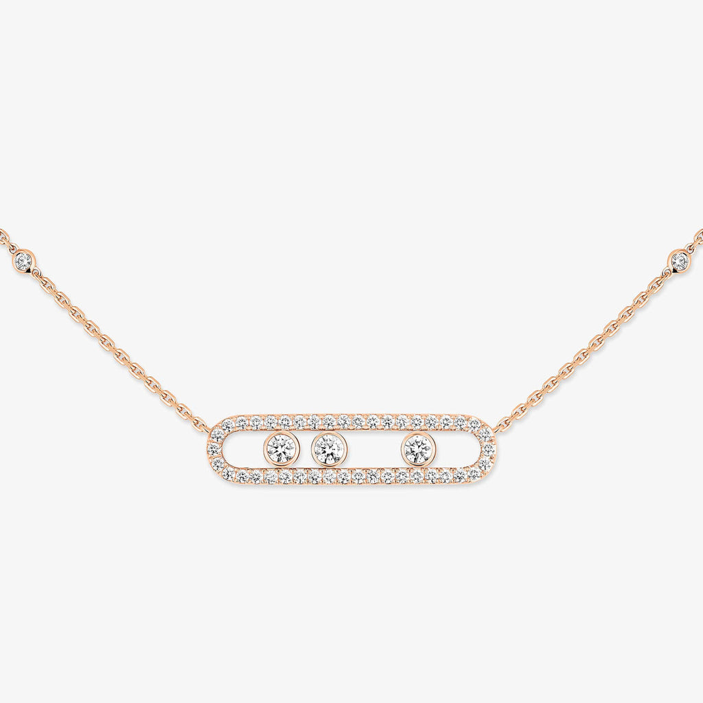 [Loco jewelrys] Move Pave_ Rose Gold Diamond Necklace