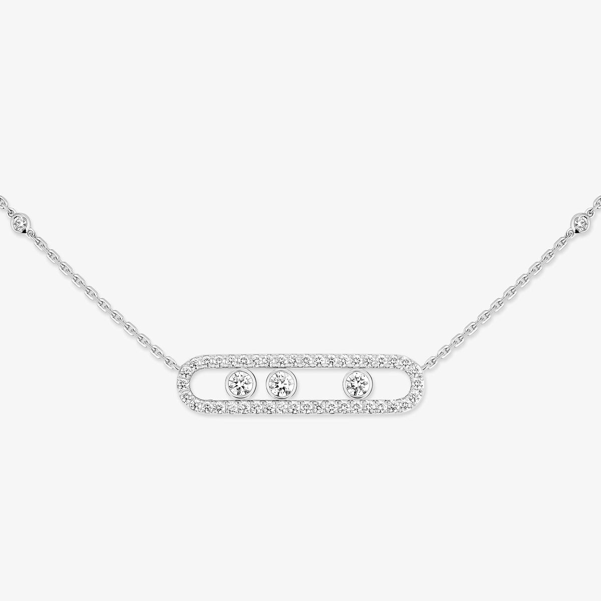 [Loco jewelrys] Move Pave_ Rose Gold Diamond Necklace