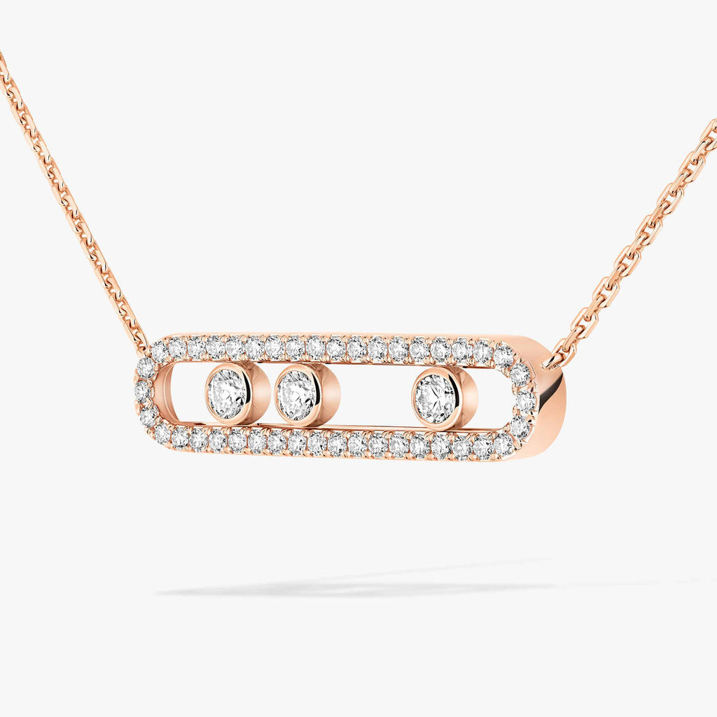 [Loco jewelrys] Move Pave_ Rose Gold Diamond Necklace