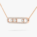 [Loco jewelrys] Move Pave_ Rose Gold Diamond Necklace