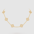[Loco ]CLOVER 10 MOTIFS FULL DIAMOND NECKLACE