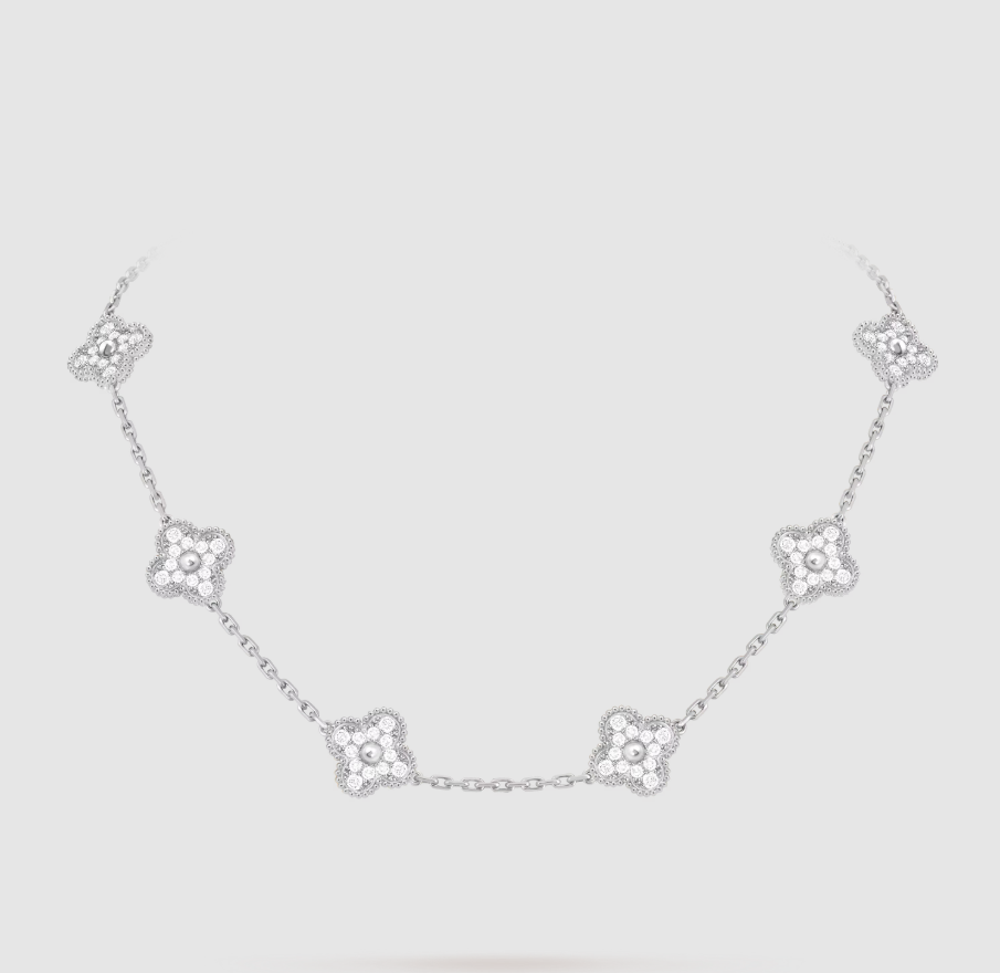 [Loco ]CLOVER 10 MOTIFS FULL DIAMOND NECKLACE